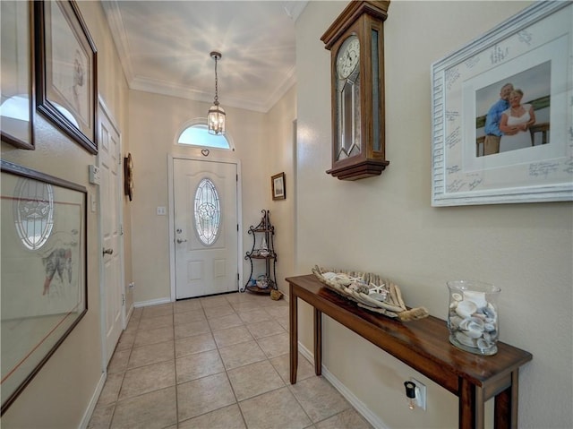 14218 Punta Bonaire Dr, Corpus Christi, TX 78418 - foyer entrance with ornamental molding and light tile patterned floors