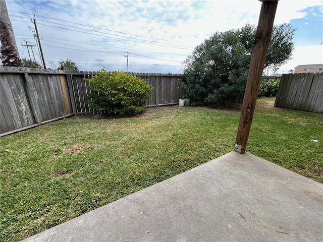 view of yard with a patio area