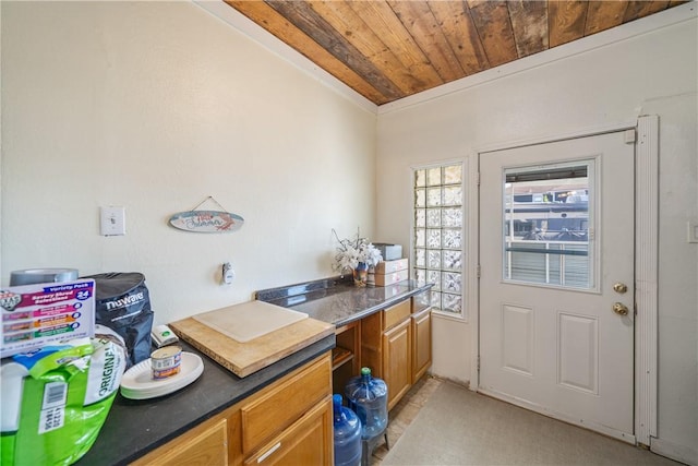 kitchen with wooden ceiling