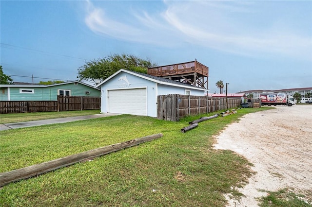 detached garage with driveway
