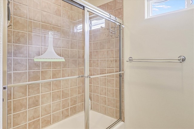 bathroom featuring enclosed tub / shower combo