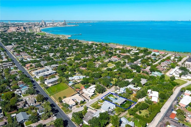 225 Chenoweth Dr, Corpus Christi, TX 78404 - aerial view of property's location with a large body of water and property parcel outlined