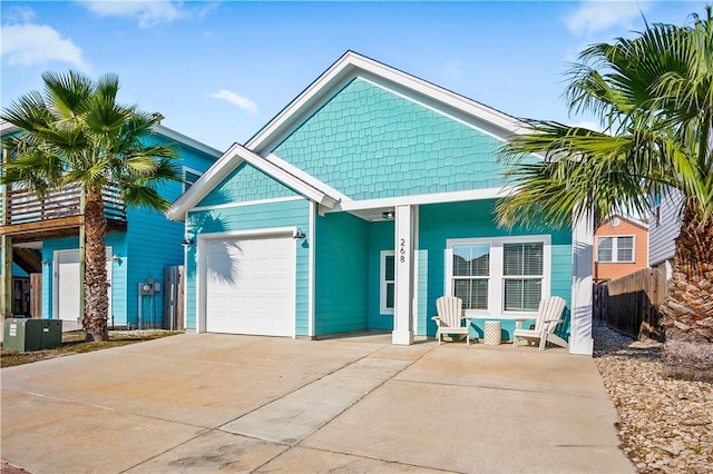 view of front of house with a garage