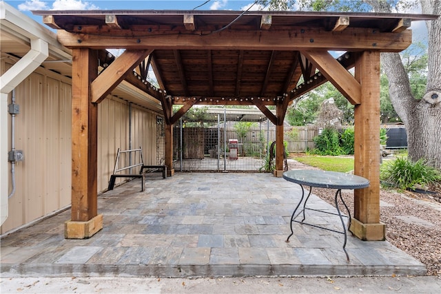 view of patio / terrace featuring a gazebo