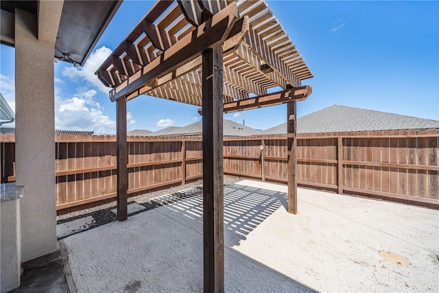 view of patio / terrace featuring a pergola