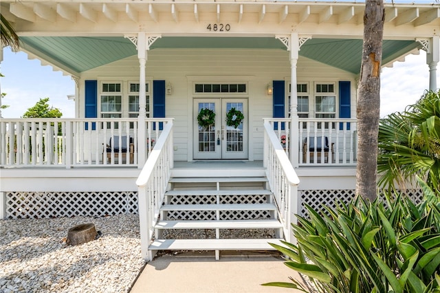 4820 Sanibel Ln, Port Aransas, TX 78373 - doorway to property featuring a porch