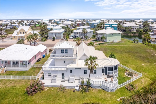 4820 Sanibel Ln, Port Aransas, TX 78373 - birds eye view of property featuring a water view and a residential view