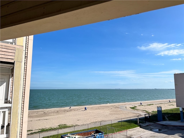 water view featuring a beach view