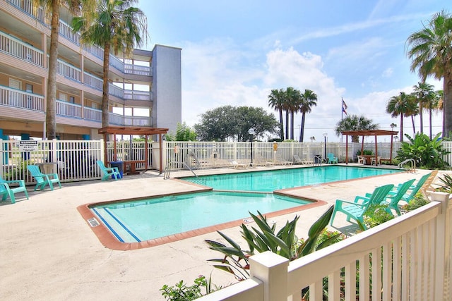 view of pool with a patio area