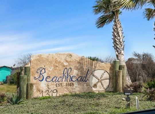 view of community sign