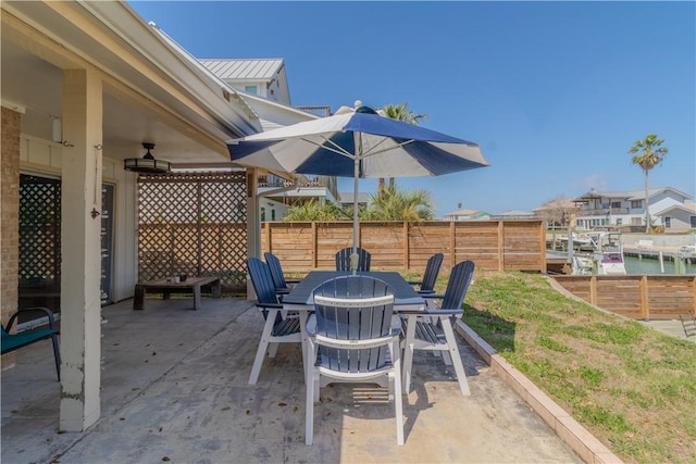 122 Palm Dr, Rockport, TX 78382 - view of patio with outdoor dining area and fence