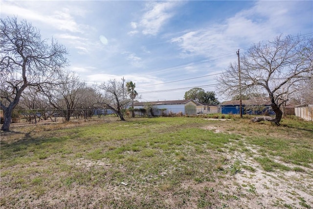 view of yard featuring fence