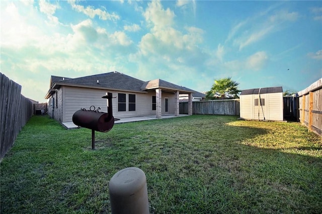 1012 Santa Catalina St, Portland, TX 78374 - back of property featuring a shed, an outbuilding, and a patio
