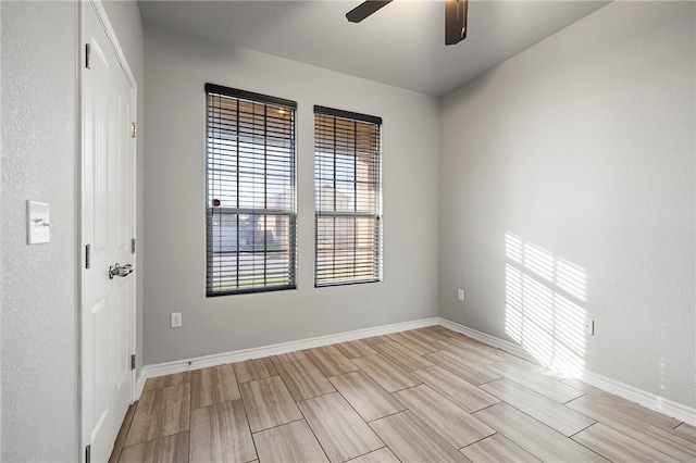 1012 Santa Catalina St, Portland, TX 78374 - spare room featuring ceiling fan, wood finish floors, and baseboards