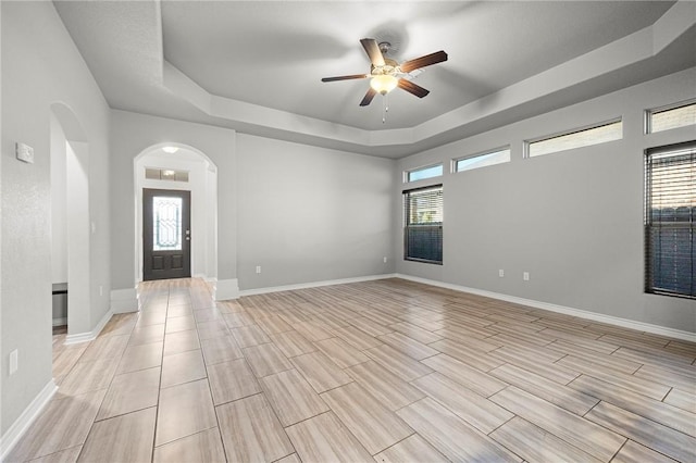 1012 Santa Catalina St, Portland, TX 78374 - entryway with a raised ceiling, ceiling fan, and plenty of natural light