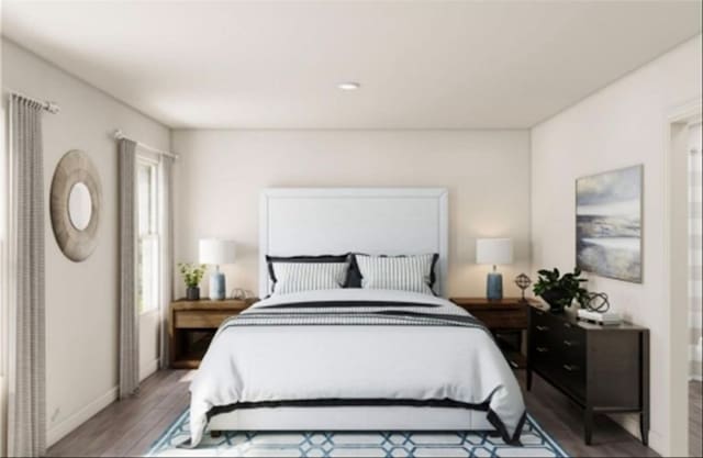 bedroom featuring hardwood / wood-style floors