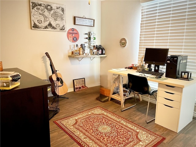 office area featuring wood-type flooring