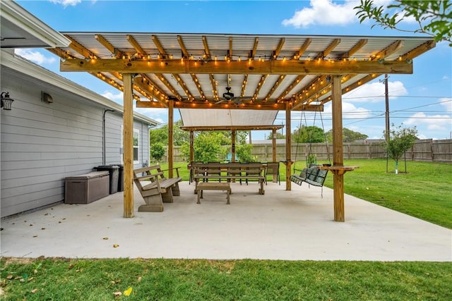 230 Valerie St, Corpus Christi, TX 78418 - view of patio featuring a pergola and ceiling fan