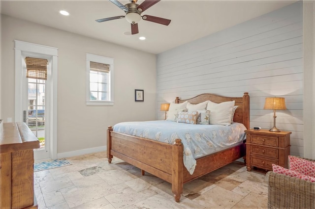 bedroom with ceiling fan