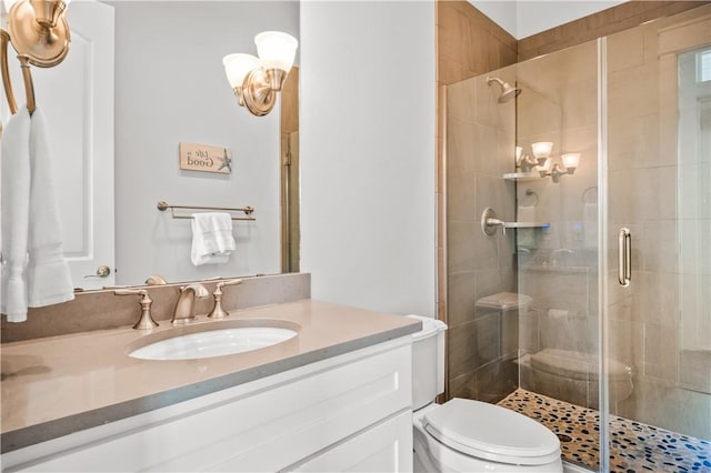 104 Still Water Dr, Port Aransas, TX 78373 - full bathroom featuring a stall shower, toilet, and vanity