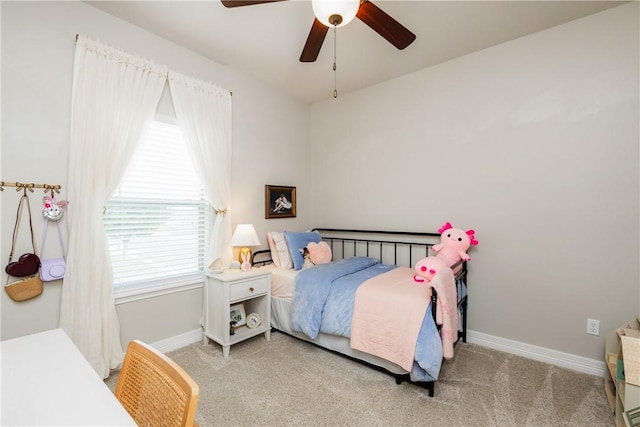 14933 Lake Mead, Robstown, TX 78380 - bedroom featuring carpet, baseboards, and ceiling fan