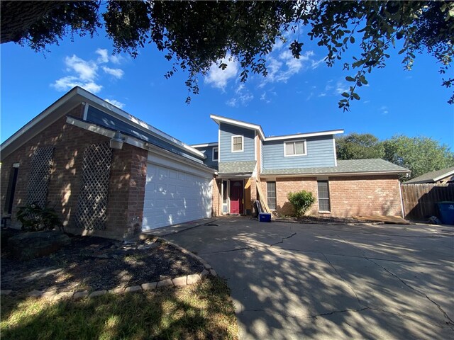 view of property featuring a garage