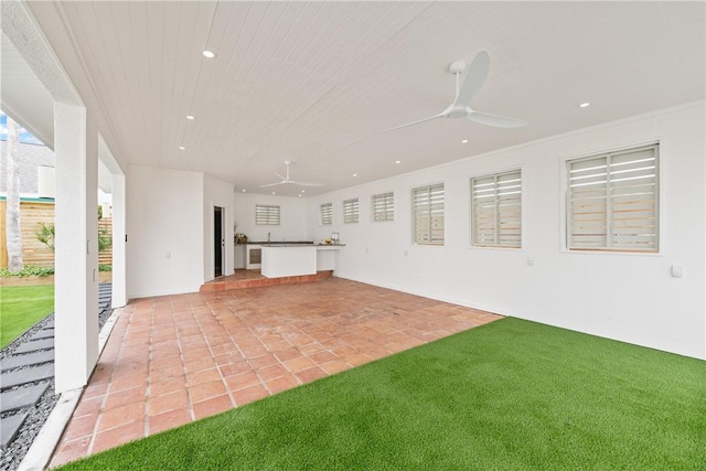 416 E Ave C Ave, Port Aransas, TX 78373 - view of patio / terrace with a ceiling fan