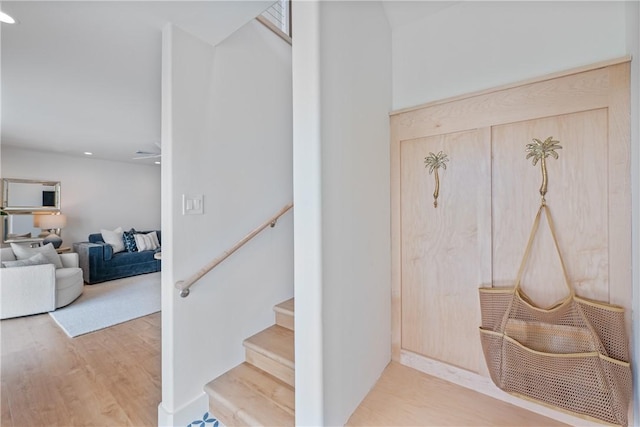 416 E Ave C Ave, Port Aransas, TX 78373 - stairway featuring wood finished floors and recessed lighting