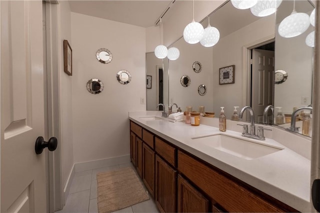 bathroom featuring vanity and tile patterned floors