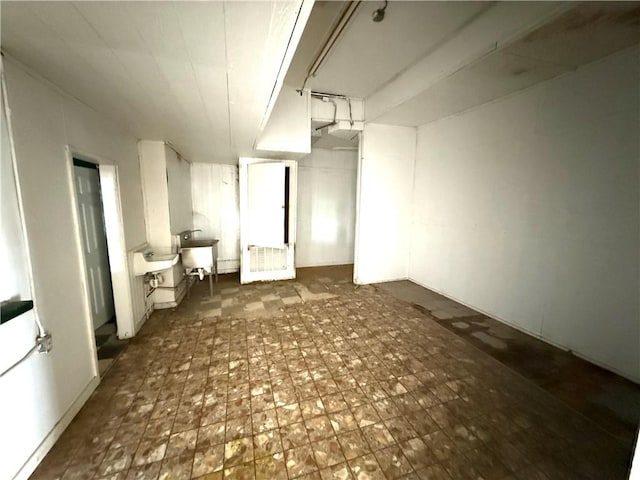 view of finished basement