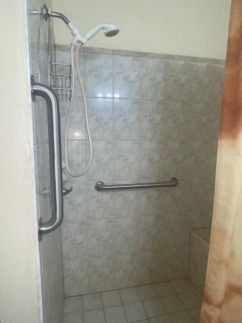 bathroom featuring walk in shower