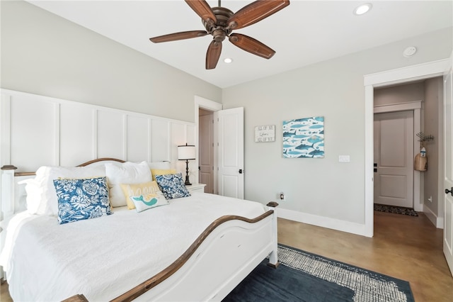 bedroom with ceiling fan