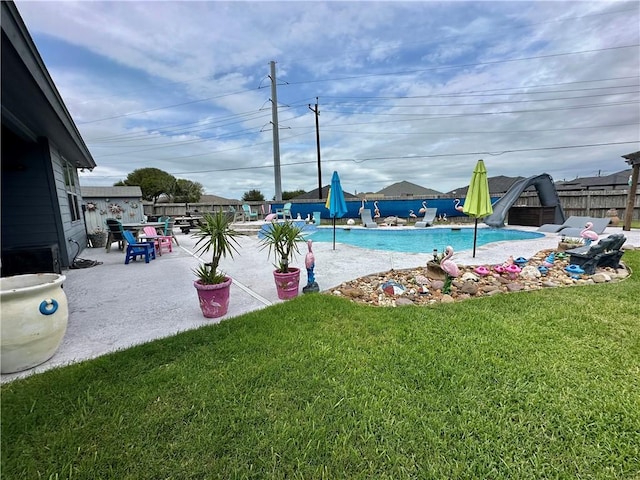 8218 Barlovento St, Corpus Christi, TX 78414 - view of pool with a water slide and a patio