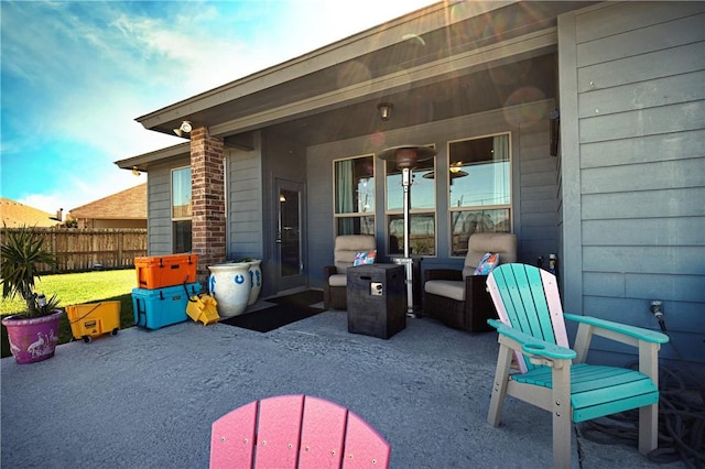 view of patio with fence