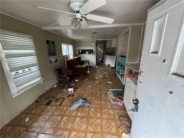 717 25th St, Corpus Christi, TX 78405 - living area with a ceiling fan
