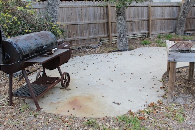 view of patio featuring area for grilling