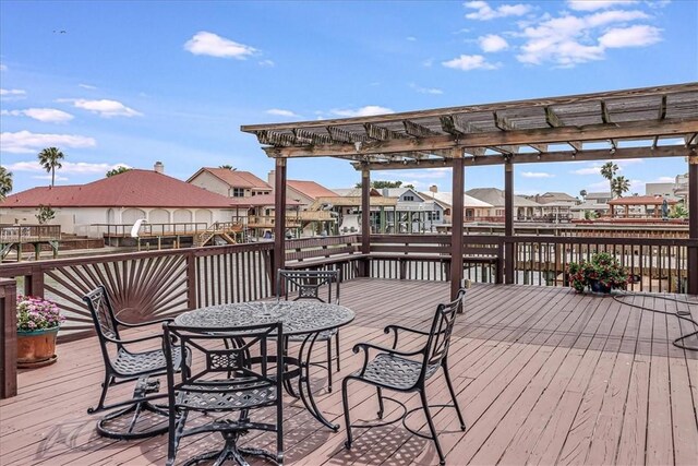 13530 Royal Fifth Ct, Corpus Christi, TX 78418 - wooden terrace with a residential view and a pergola