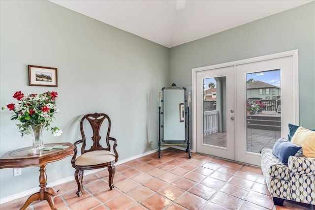 13530 Royal Fifth Ct, Corpus Christi, TX 78418 - doorway to outside with french doors, light tile patterned flooring, and baseboards