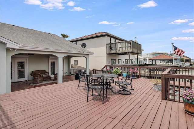 13530 Royal Fifth Ct, Corpus Christi, TX 78418 - wooden terrace featuring outdoor dining space