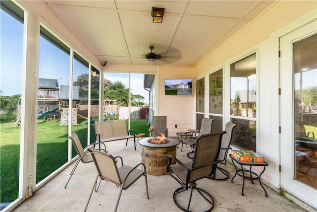 view of sunroom