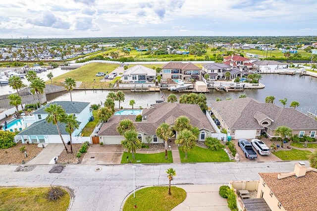 122 Bay Ct, Aransas Pass, TX 78336 - aerial view of residential area featuring a nearby body of water