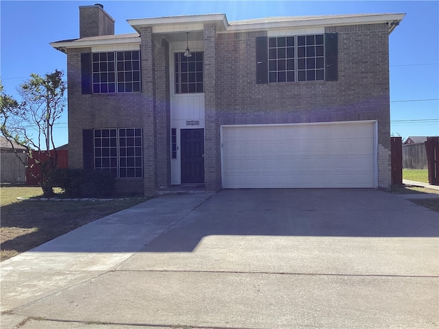 view of front of house with a garage