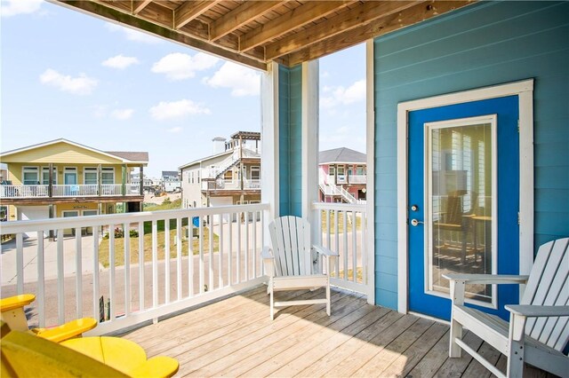 678 Anchor Dr, Port Aransas, TX 78373 - wooden deck with a residential view