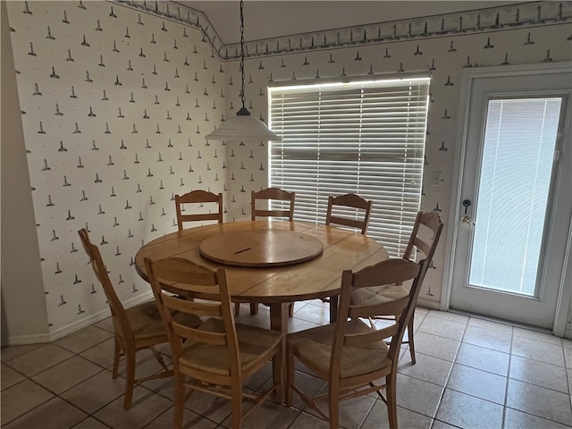 view of tiled dining area