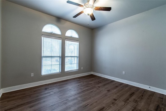 8022 Calgary Dr, Corpus Christi, TX 78414 - unfurnished room featuring dark wood-style flooring and ceiling fan