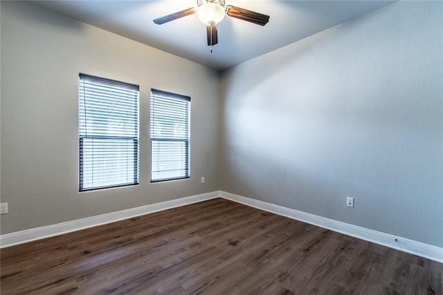 8022 Calgary Dr, Corpus Christi, TX 78414 - spare room with dark wood-style floors and ceiling fan