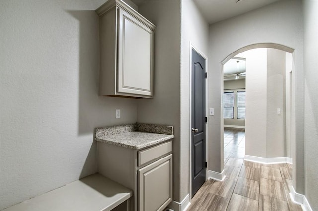 8022 Calgary Dr, Corpus Christi, TX 78414 - bathroom featuring a ceiling fan and wood finished floors