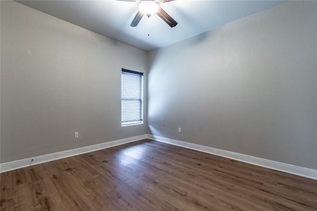 8022 Calgary Dr, Corpus Christi, TX 78414 - spare room with dark wood-style flooring and a ceiling fan