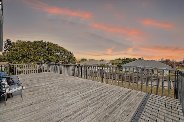 view of deck at dusk