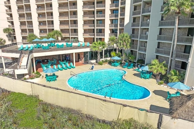 view of pool with a patio area